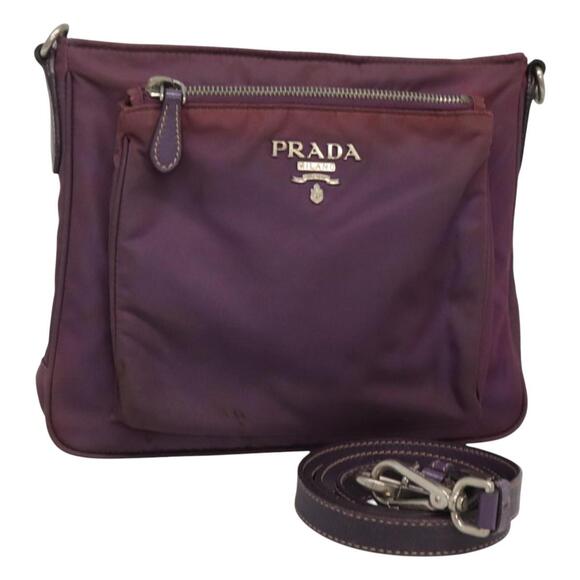 PRADA Shoulder Bag Nylon Purple - Picture 1 of 13